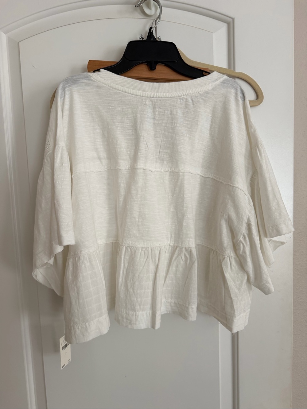 NWT pilcro Anthropologie boxy crochet babydoll blouse white small - Picture 6 of 7